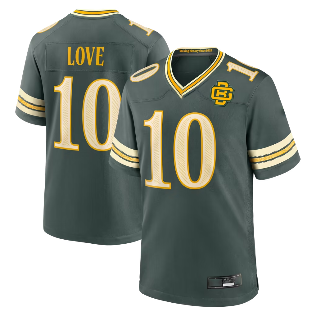Johmsee GB.Packers #10 Jordan Love Green 2026 Rivalries Collection Game Stitched Jerseys