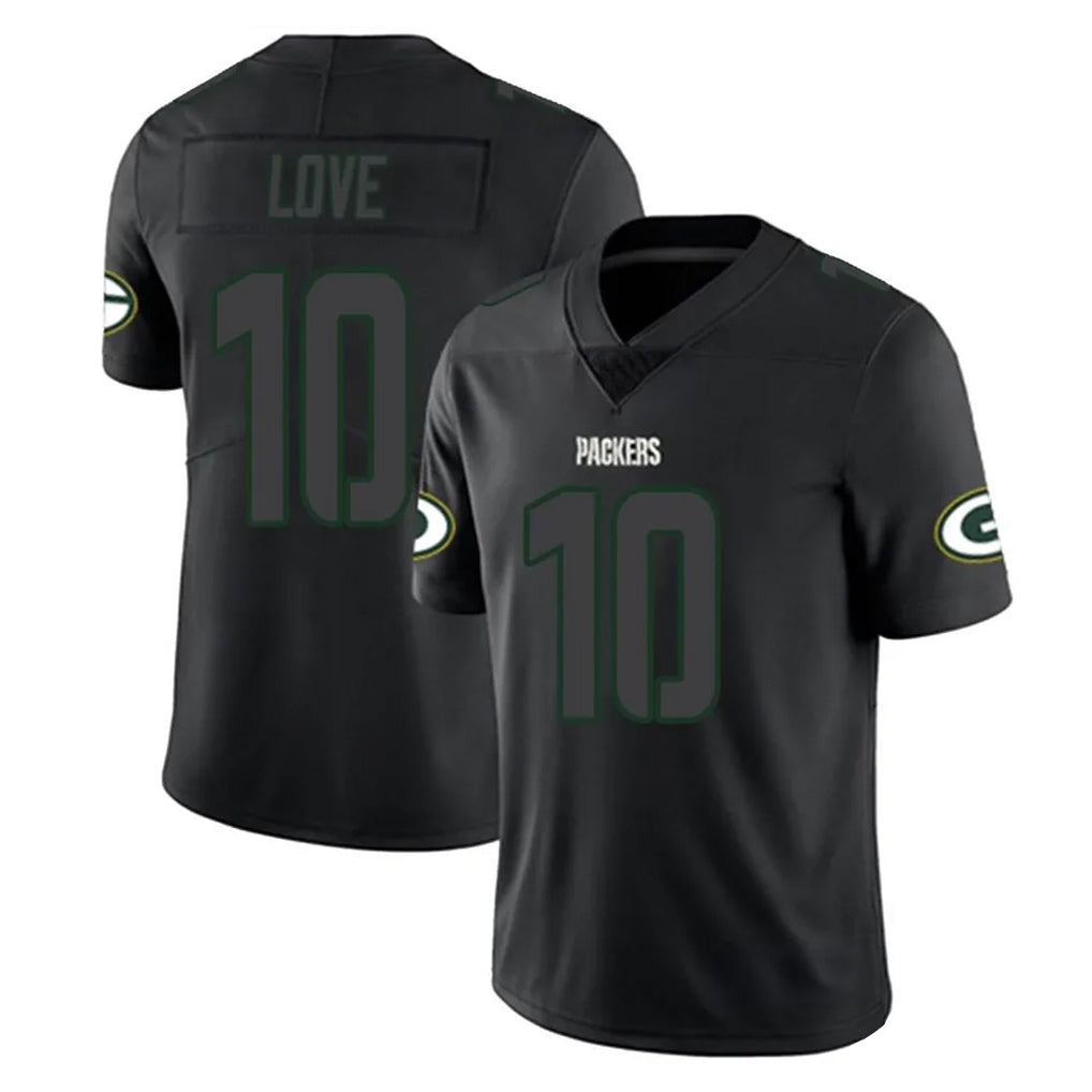 Johmsee GB.Packers #10 Jordan Love Player Black Impact Limited Home Game Stitched Jerseys