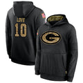 Johmsee GB.Packers #10 Jordan Love Player Olive Salute to Service Pullover Hoodie Game Stitched Jerseys