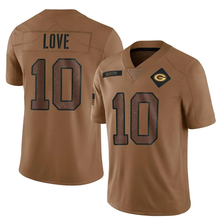 Johmsee GB.Packers #10 Jordan Love Player Brown Salute To Service Limited Stitched Jerseys