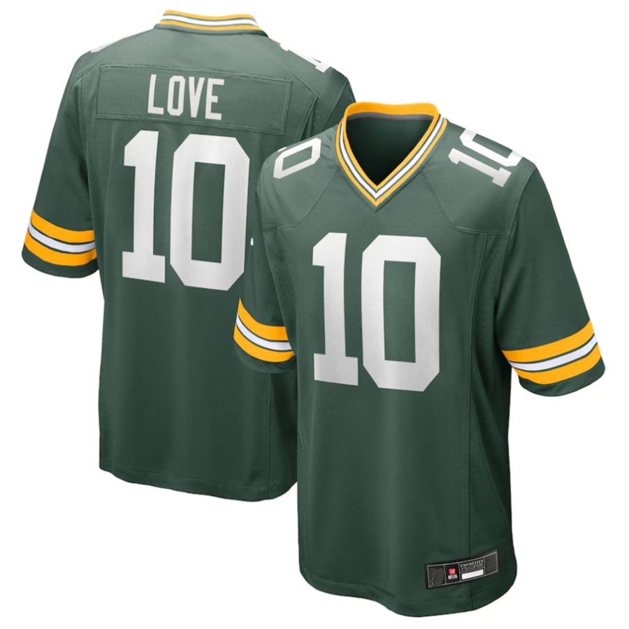 Johmsee GB.Packers #10 Jordan Love Player Green Game Stitched Jerseys