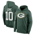 Johmsee GB.Packers #10 Jordan Love Player Green Therma Hoodie Game Stitched Jerseys