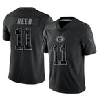 Johmsee GB.Packers #11 Jayden Reed Player Black Reflective Limited Home Game Stitched Jerseys