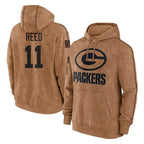 Johmsee GB.Packers #11 Jayden Reed Player Brown Salute to Service Hoodies Limited Game Stitched Jerseys