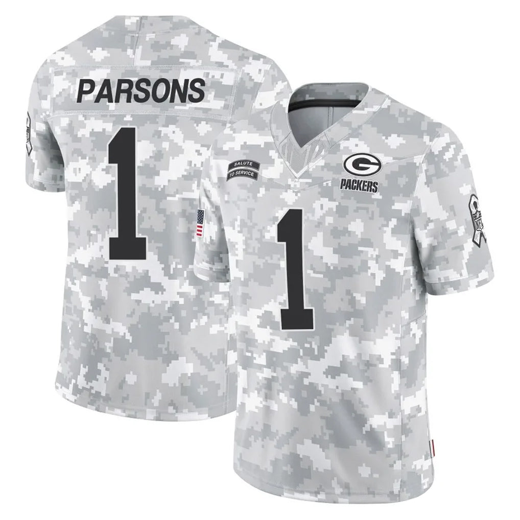 Johmsee GB.Packers #1 Micah Parsons Player Arctic Camo Salute To Service Limited Stitched Jerseys