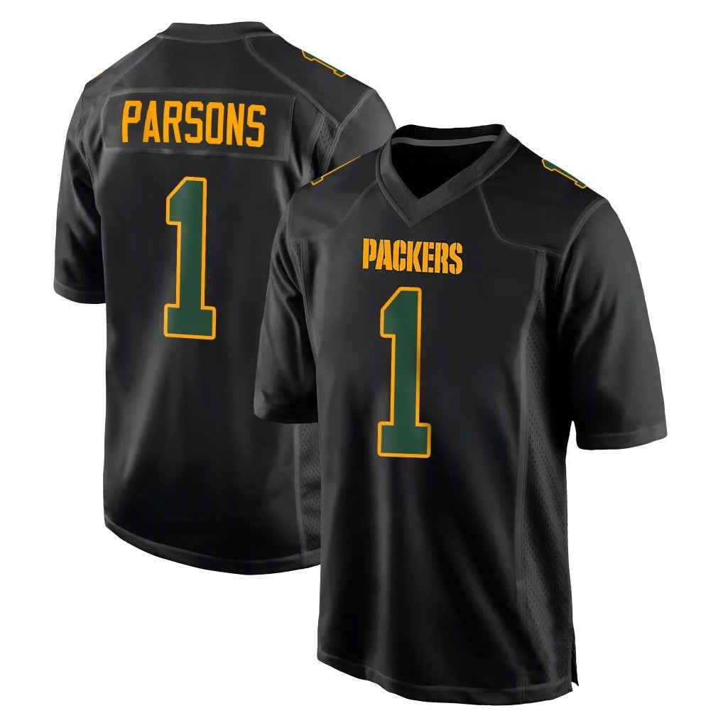 Johmsee GB.Packers #1 Micah Parsons Player Black Fashion Home Game Stitched Jerseys