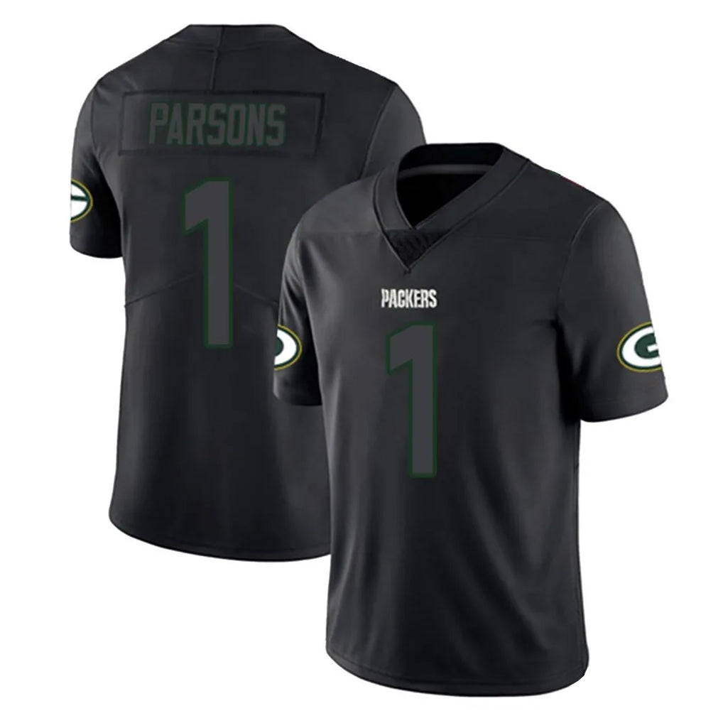 Johmsee GB.Packers #1 Micah Parsons Player Black Impact Limited Home Game Stitched Jerseys