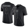 Johmsee GB.Packers #1 Micah Parsons Player Black Reflective Limited Home Game Stitched Jerseys