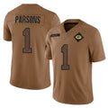 Johmsee GB.Packers #1 Micah Parsons Player Brown Salute To Service Limited Stitched Jerseys