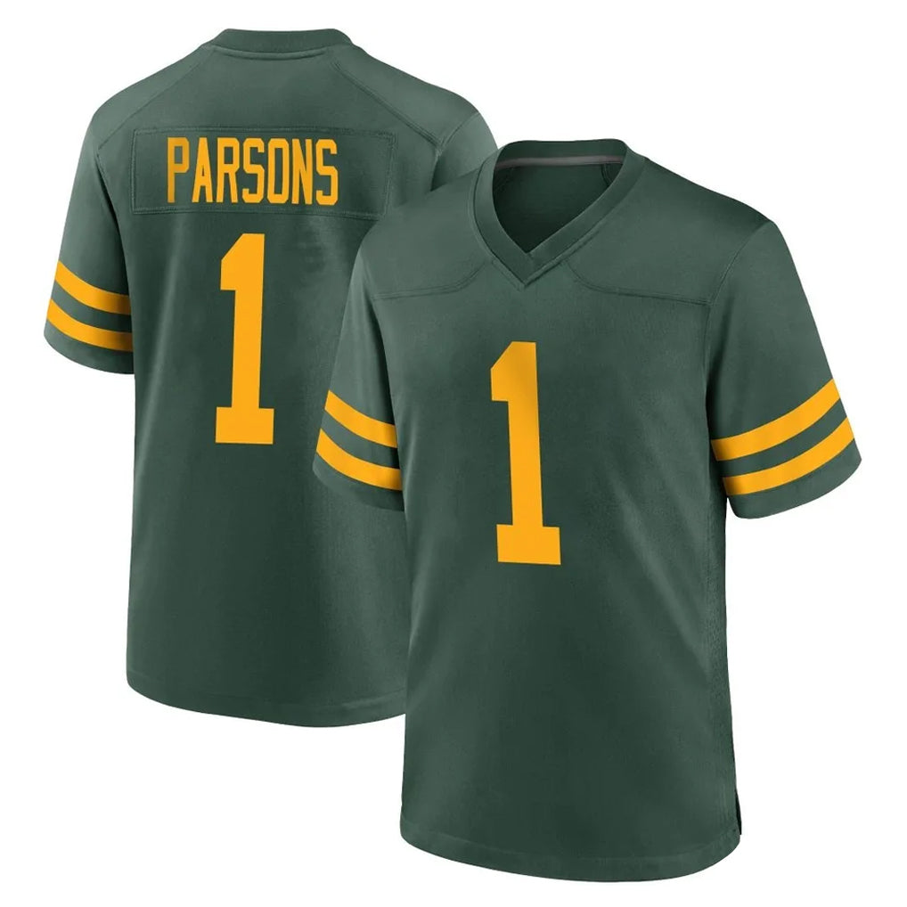 Johmsee GB.Packers #1 Micah Parsons Player Green Alternate Home Game Stitched Jerseys