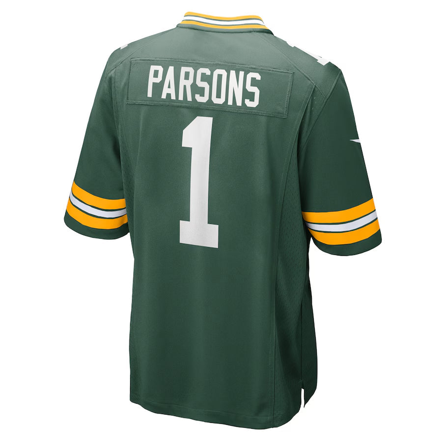Johmsee GB.Packers #1 Micah Parsons Player Green Home Game Stitched Jerseys