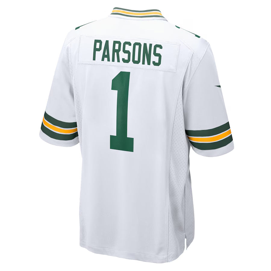 Johmsee GB.Packers #1 Micah Parsons Player White Home Game Stitched Jerseys