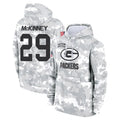 Johmsee GB.Packers #29 Xavier McKinney Player Camo Salute To Service Hoodies Game  Stitched Jerseys