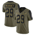 Johmsee GB.Packers #29 Xavier McKinney Player Olive Salute To Service Limited Game Stitched Jerseys