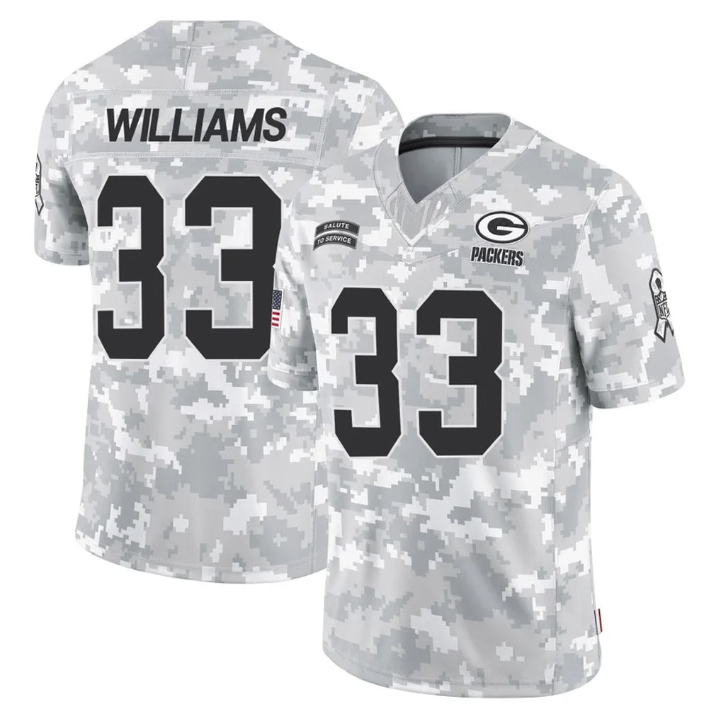 Johmsee GB.Packers #33 Evan Williams Player Arctic Camo Salute To Service Limited Stitched Jerseys