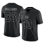 Johmsee GB.Packers #33 Evan Williams Player Black Reflective Limited Home Game Stitched Jerseys
