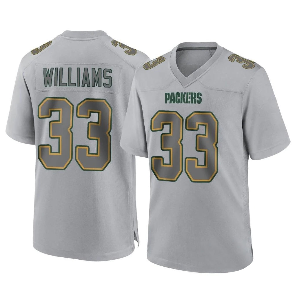 Johmsee GB.Packers #33 Evan Williams Player Gray Atmosphere Fashion Home Game Stitched Jerseys