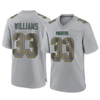 Johmsee GB.Packers #33 Evan Williams Player Gray Atmosphere Fashion Home Game Stitched Jerseys