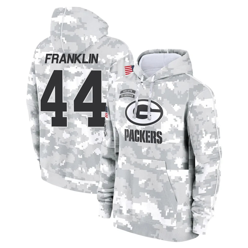 Johmsee GB.Packers #44 Zaire Franklin Player Arctic Camo Salute to Service Hoodies Limited Game Stitched Jerseys