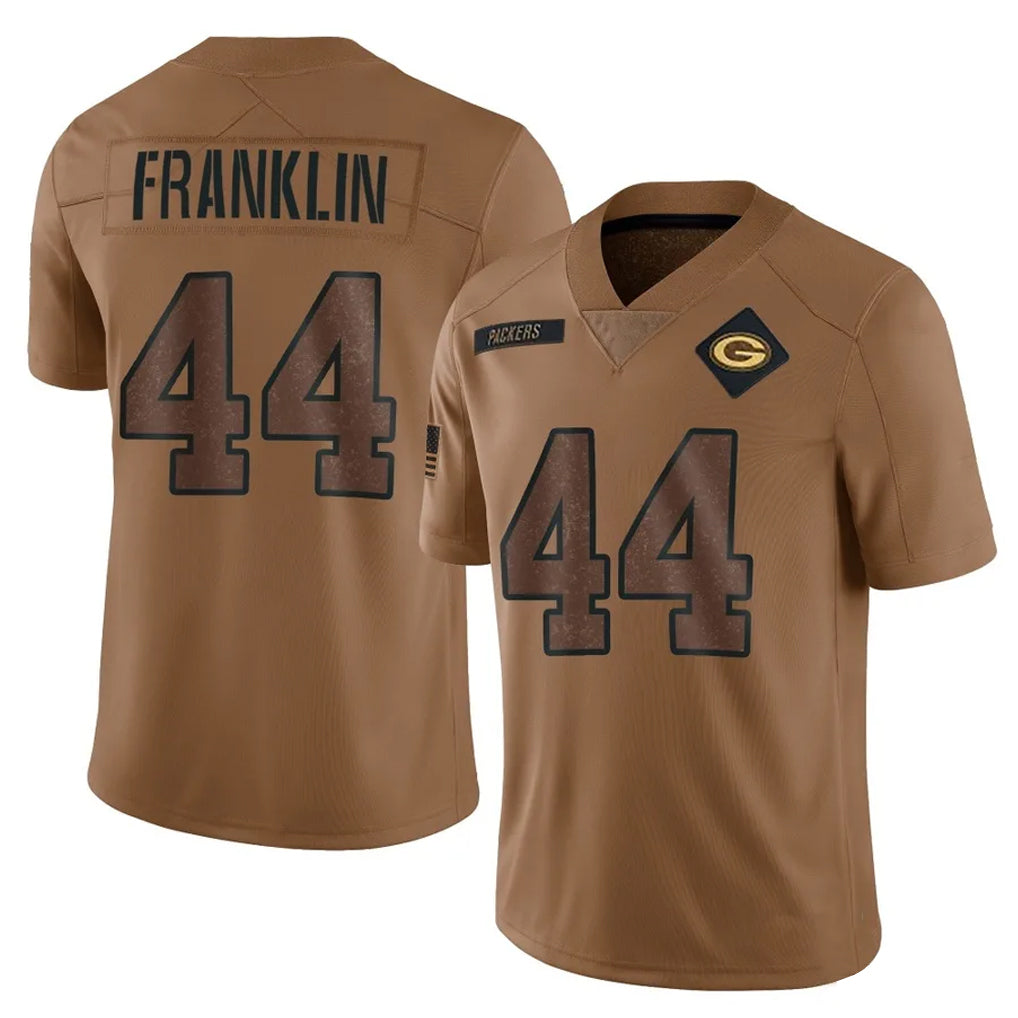 Johmsee GB.Packers #44 Zaire Franklin Player Brown Salute To Service Limited Stitched Jerseys