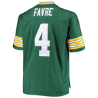 Johmsee GB.Packers #4 Brett Favre Mitchell & Ness Green Big & Tall Retired Player Replica Stitched Jerseys