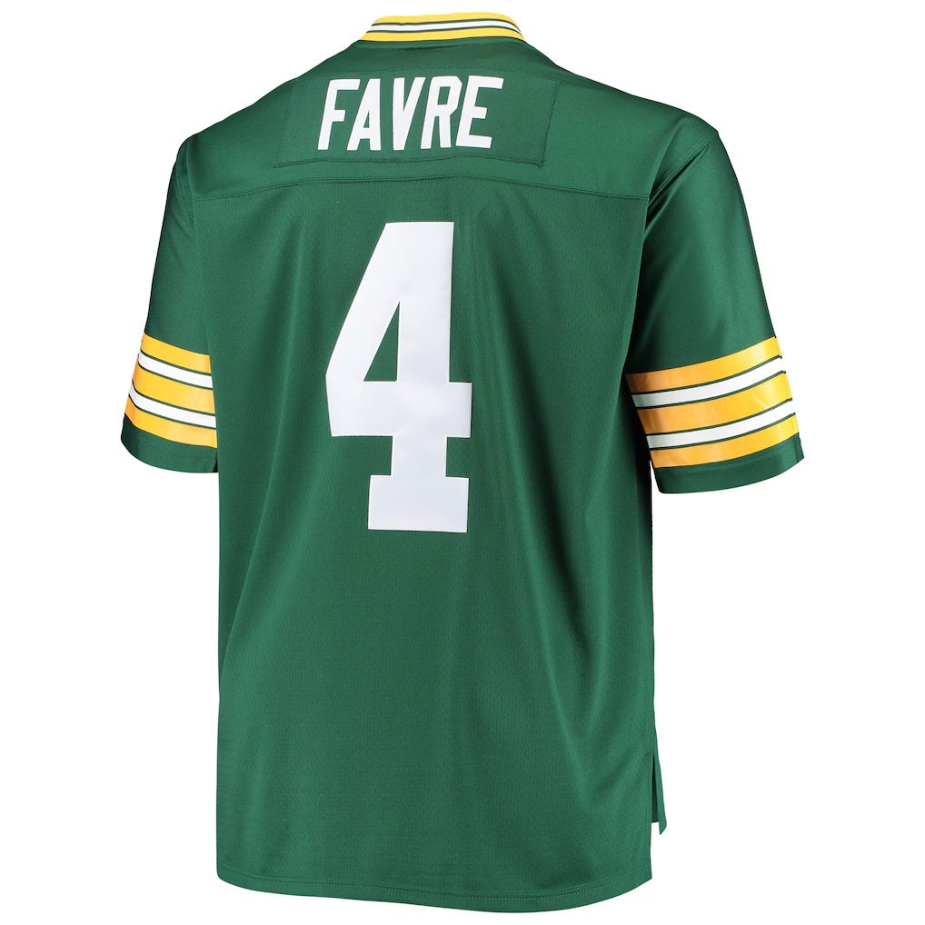 Johmsee GB.Packers #4 Brett Favre Mitchell & Ness Green Big & Tall Retired Player Replica Stitched Jerseys