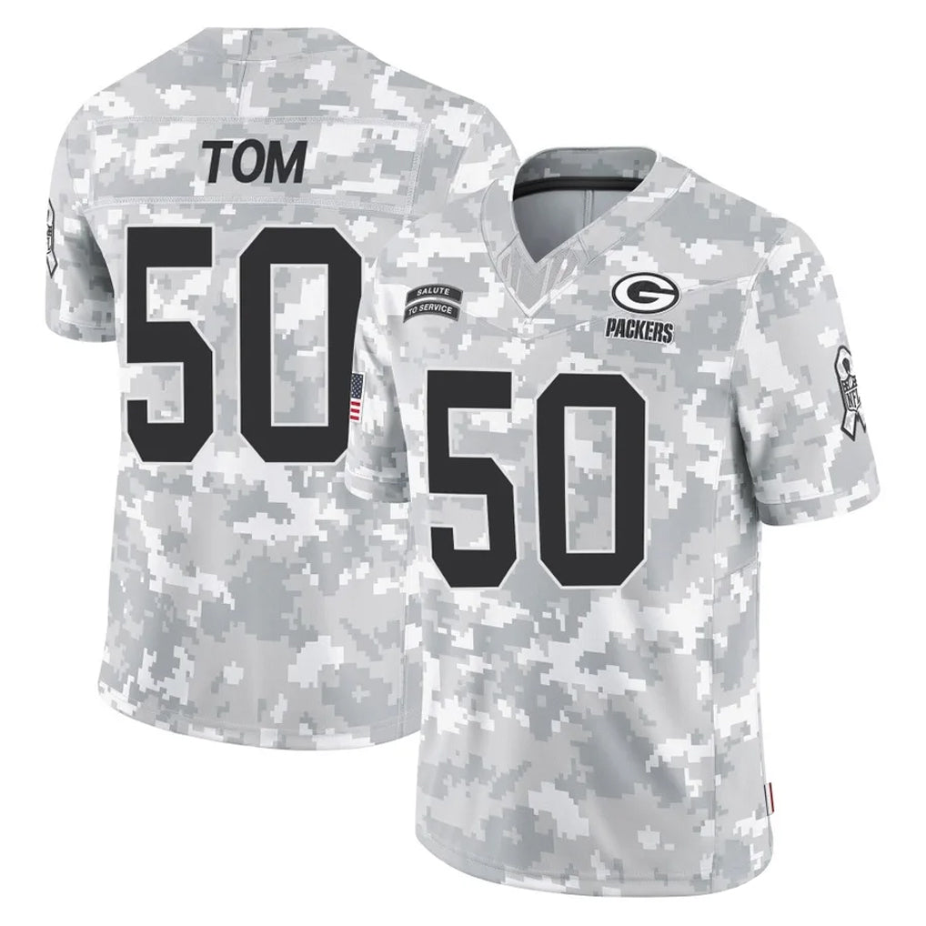 Johmsee GB.Packers #50 Zach Tom Player Arctic Camo Salute To Service Limited Stitched Jerseys