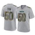 Johmsee GB.Packers #50 Zach Tom Player Gray Atmosphere Fashion Home Game Stitched Jerseys