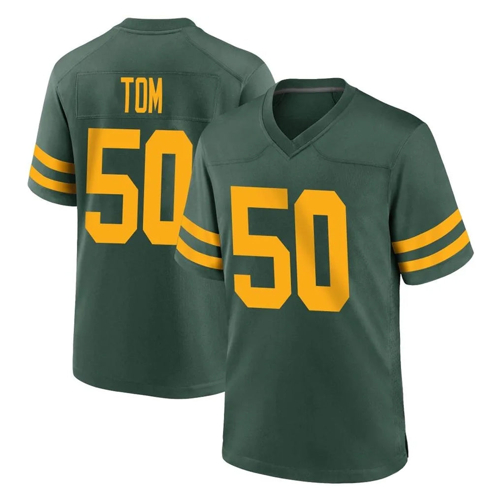 Johmsee GB.Packers #50 Zach Tom Player Green Alternate Home Game Stitched Jerseys