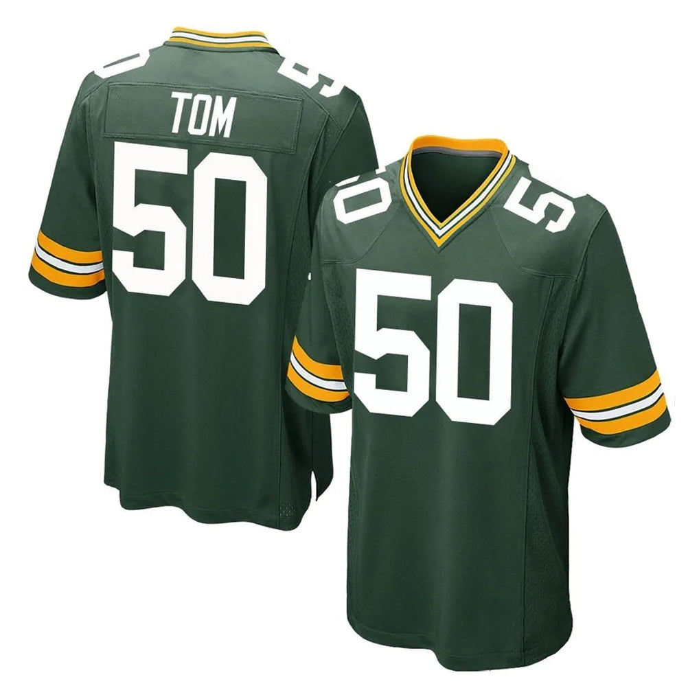 Johmsee GB.Packers #50 Zach Tom Player Green Home Game Stitched Jerseys