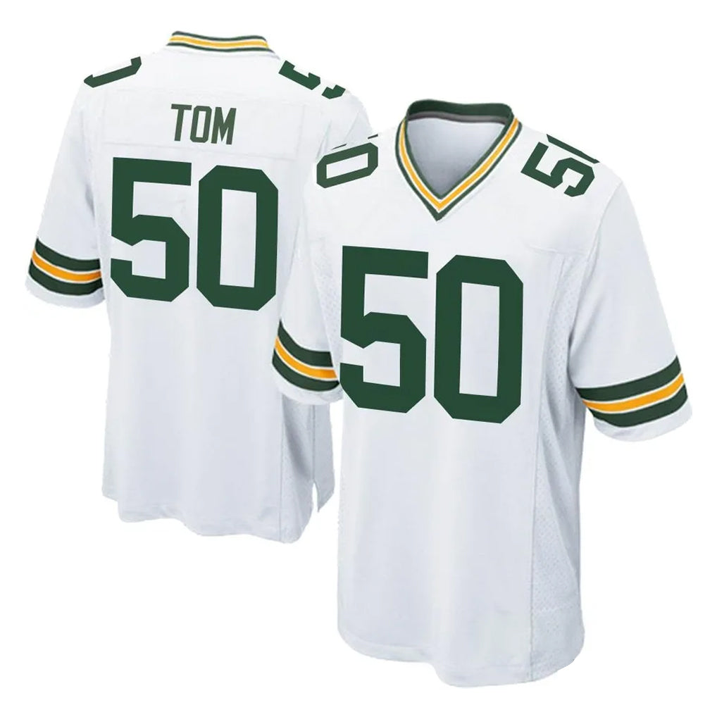 Johmsee GB.Packers #50 Zach Tom Player White Home Game Stitched Jerseys
