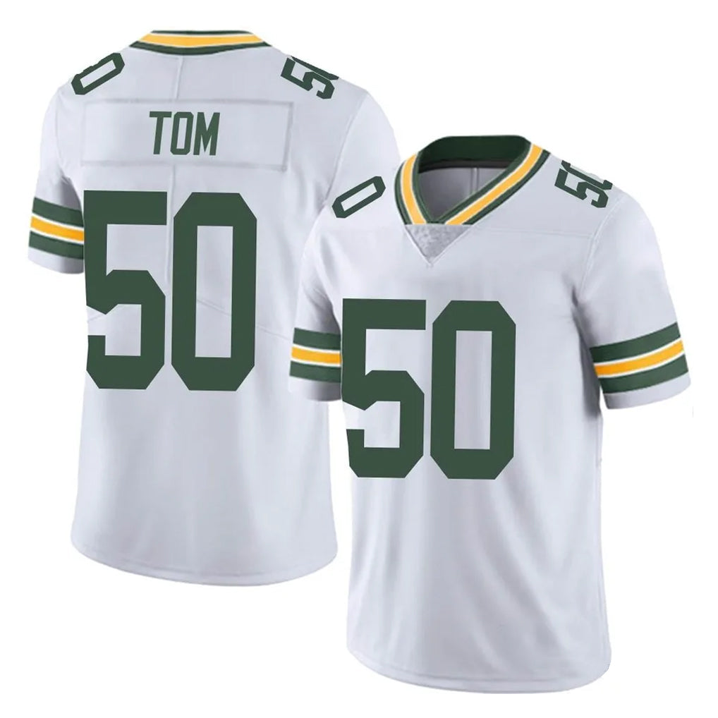 Johmsee GB.Packers #50 Zach Tom Player White Vapor Untouchable Limited Home Game Stitched Jerseys