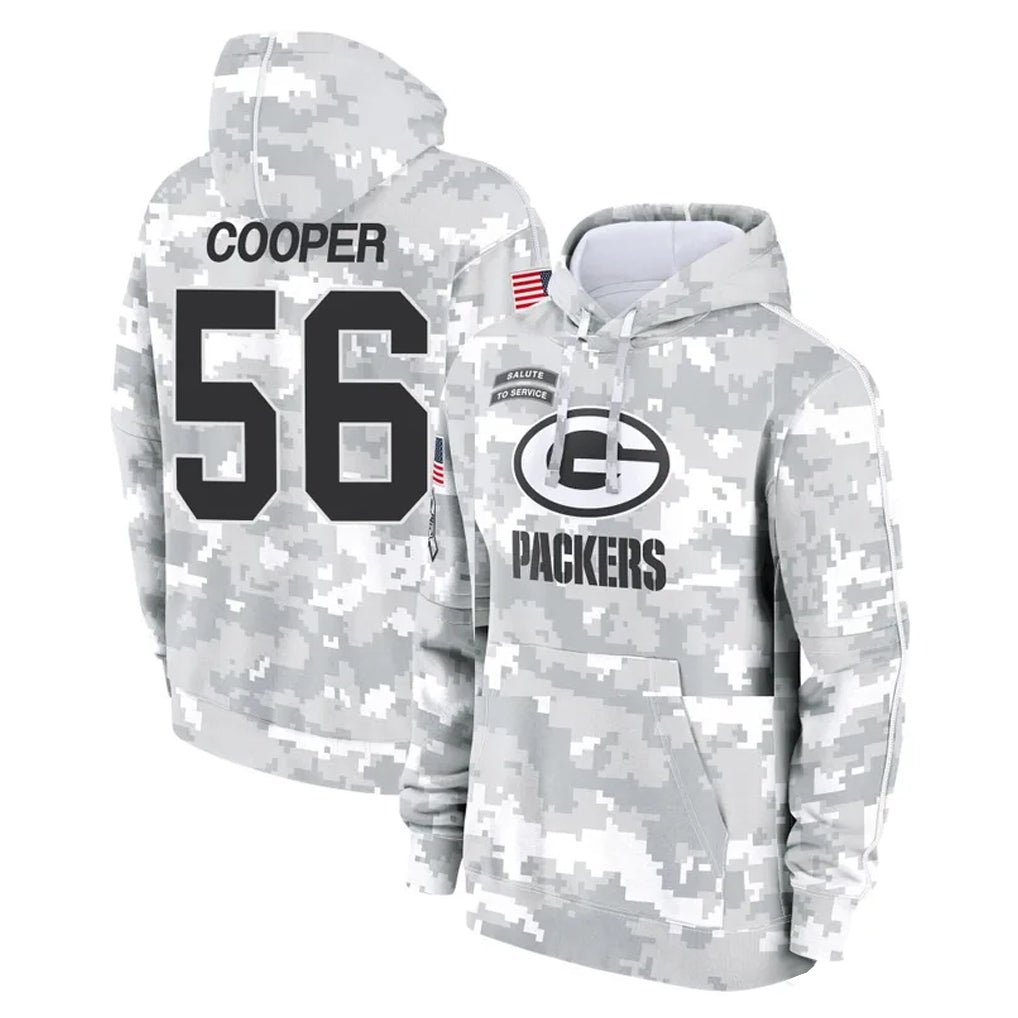 Johmsee GB.Packers #56 Edgerrin Cooper Player Arctic Camo Salute to Service Hoodies Limited Game Stitched Jerseys