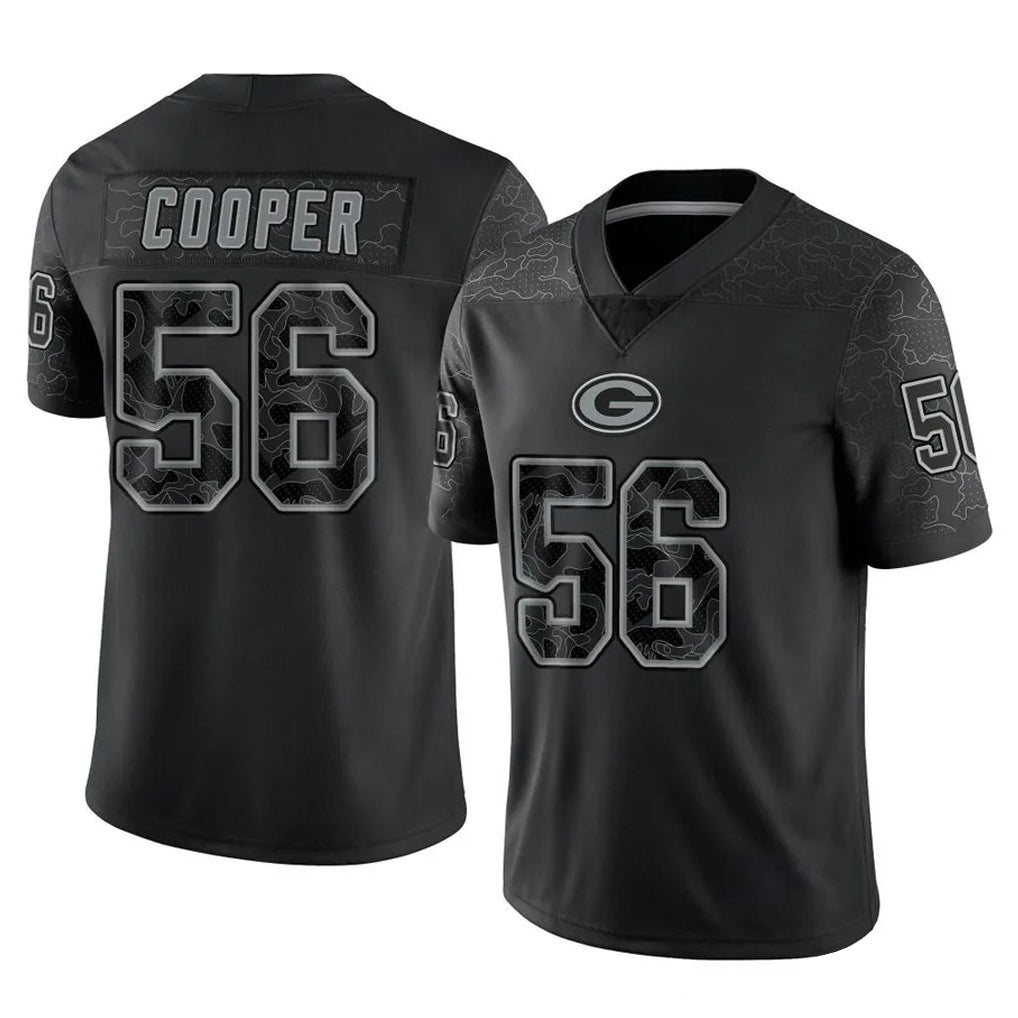 Johmsee GB.Packers #56 Edgerrin Cooper Player Black Reflective Limited Home Game Stitched Jerseys