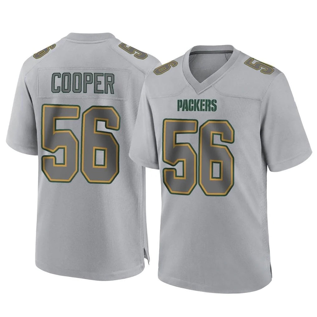 Johmsee GB.Packers #56 Edgerrin Cooper Player Gray Atmosphere Fashion Home Game Stitched Jerseys