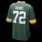 GB.Packers #72 Brant Banks Green Team Game American Football Jerseys