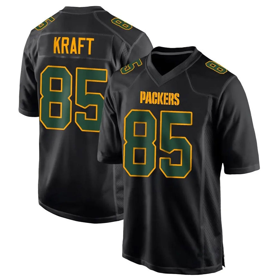 Johmsee GB.Packers #85 Tucker Kraft Player Black Fashion Game Stitched Jerseys