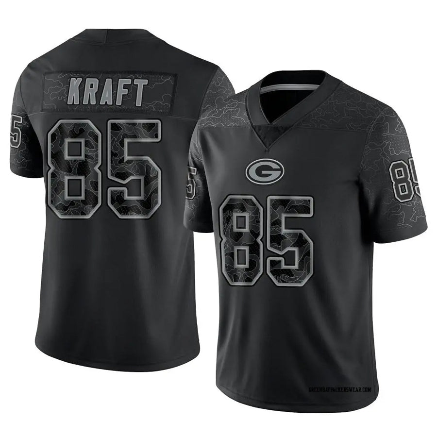 Johmsee GB.Packers #85 Tucker Kraft Player Black RFLCTV Limited Stitched Jerseys