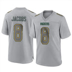 Johmsee GB.Packers #8 Josh Jacobs Player Gray Atmosphere Fashion Home Game Stitched Jerseys
