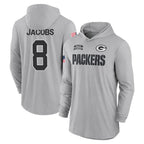 Johmsee GB.Packers #8 Josh Jacobs Player Gray Salute to Service Hoodies Game Stitched Jerseys