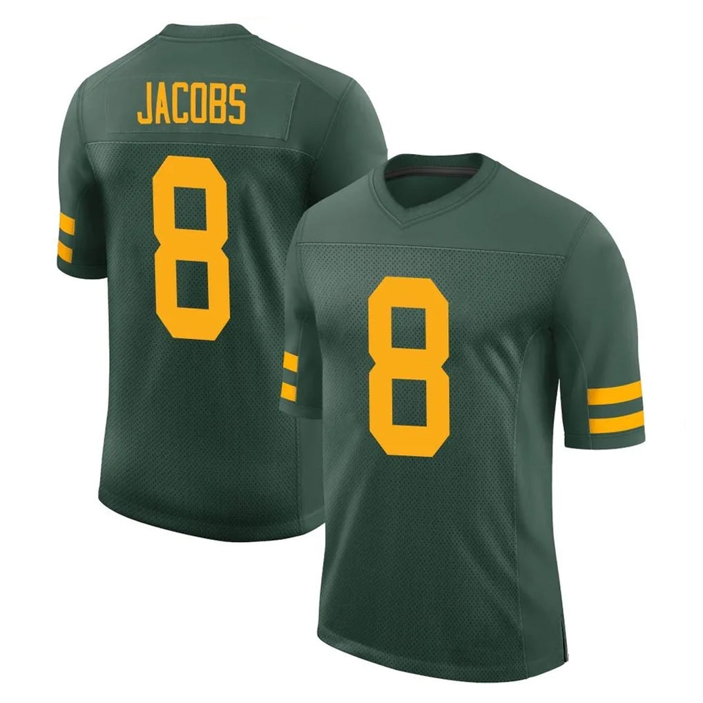 Johmsee GB.Packers #8 Josh Jacobs Player Green Alternate Vapor Home Game Stitched Jerseys