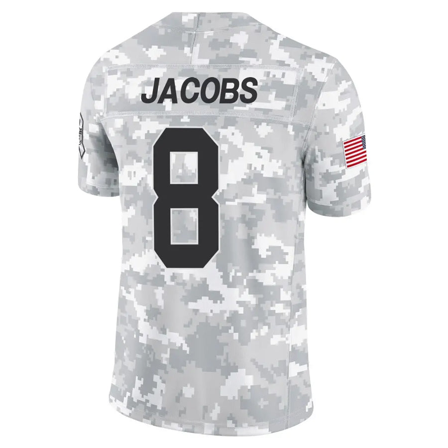 Johmsee GB.Packers #8 Josh Jacobs Player Limited Arctic Camo Salute to Service Stitched Jerseys