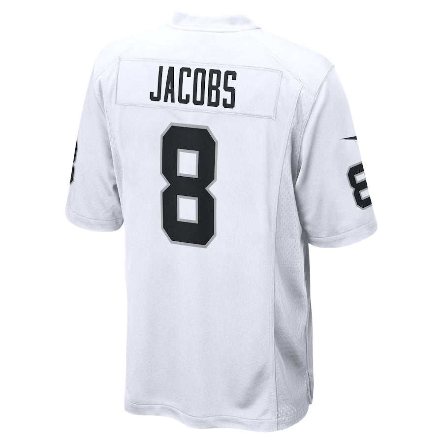 Johmsee GB.Packers #8 Josh Jacobs Player White Home Game Stitched Jerseys
