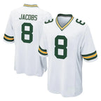 Johmsee GB.Packers #8 Josh Jacobs Player White Home Game Stitched Jerseys