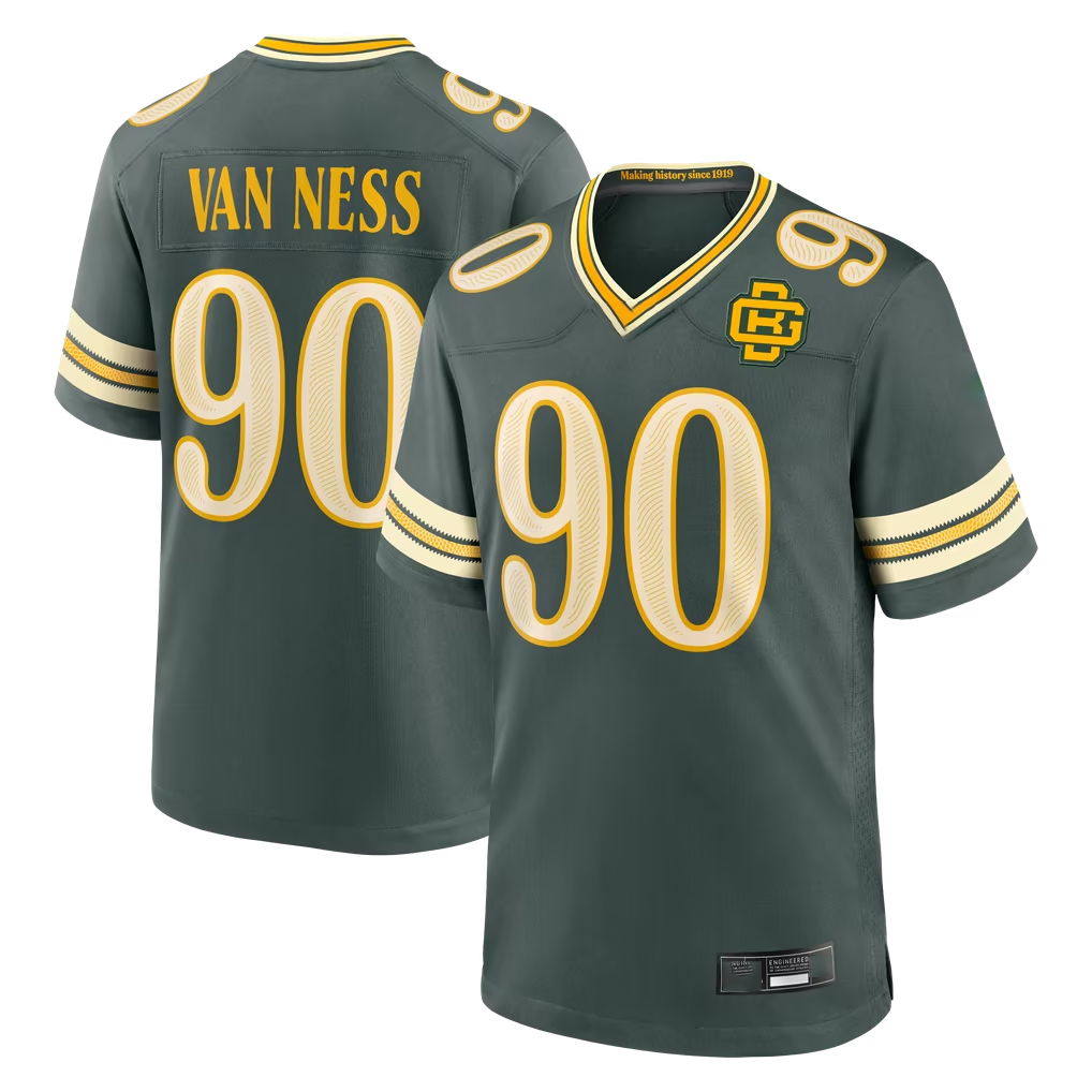 Johmsee GB.Packers #90 Lukas Van Ness Green 2026 Rivalries Collection Game Stitched Jerseys