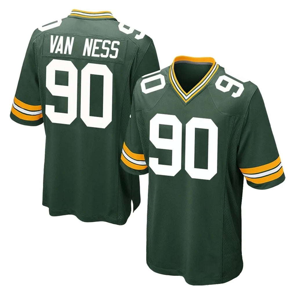 Johmsee GB.Packers #90 Lukas Van Ness Player Green Home Game Stitched Jerseys