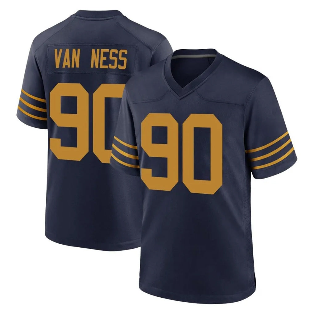 Johmsee GB.Packers #90 Lukas Van Ness Player Navy The 1923 Classic Home Game Stitched Jerseys