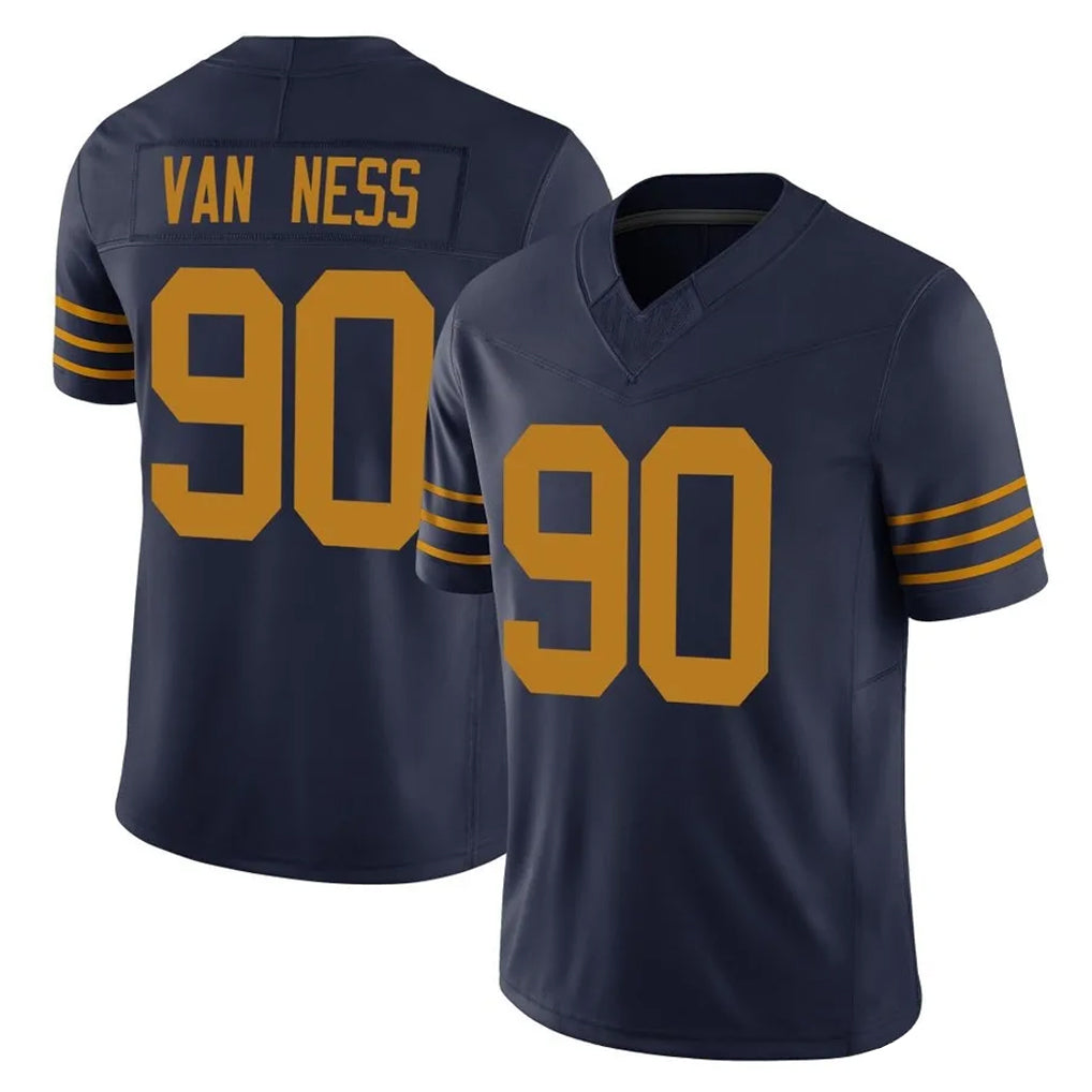 Johmsee GB.Packers #90 Lukas Van Ness Player Navy The 1923 Classic Vapor F.U.S.E. Home Game Stitched Jerseys