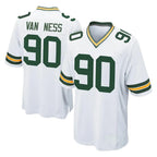 Johmsee GB.Packers #90 Lukas Van Ness Player White Home Game Stitched Jerseys