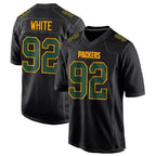 Johmsee GB.Packers #92 Reggie White Player Black Fashion Game Stitched Jerseys